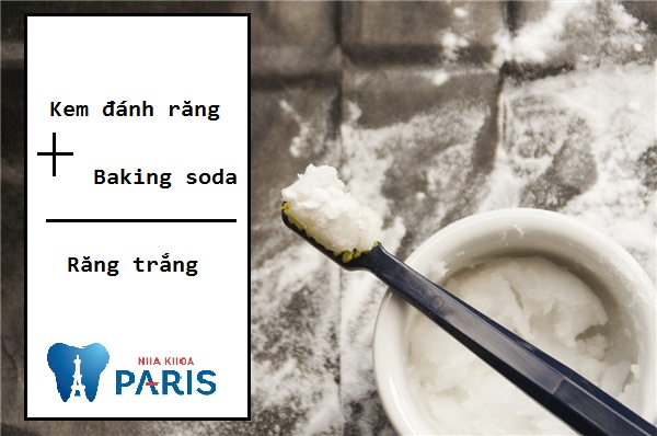 cách làm trắng răng bằng baking soda và kem đánh răng