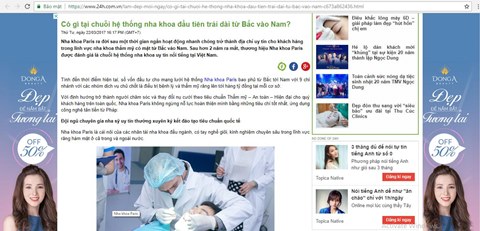 Nha khoa Paris được báo chí đánh giá là địa chỉ đáng tin cậy cho người dân muốn làm đẹp răng