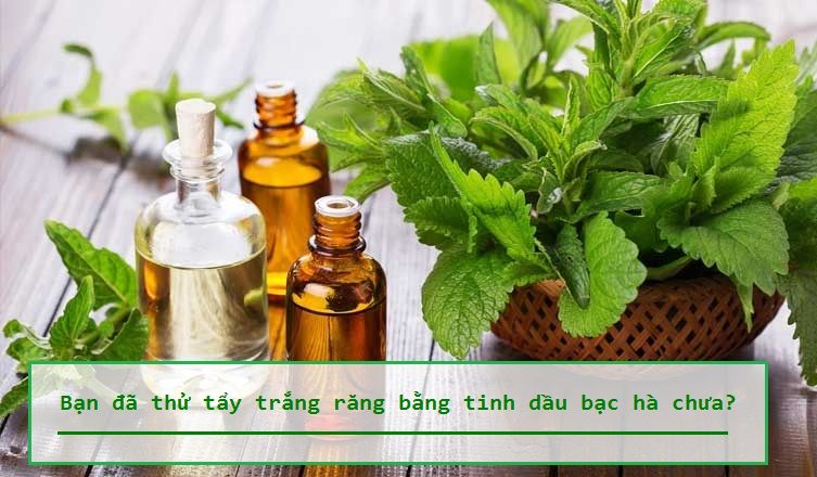 Cách làm trắng răng bằng baking soda và tinh dầu bạc hà 